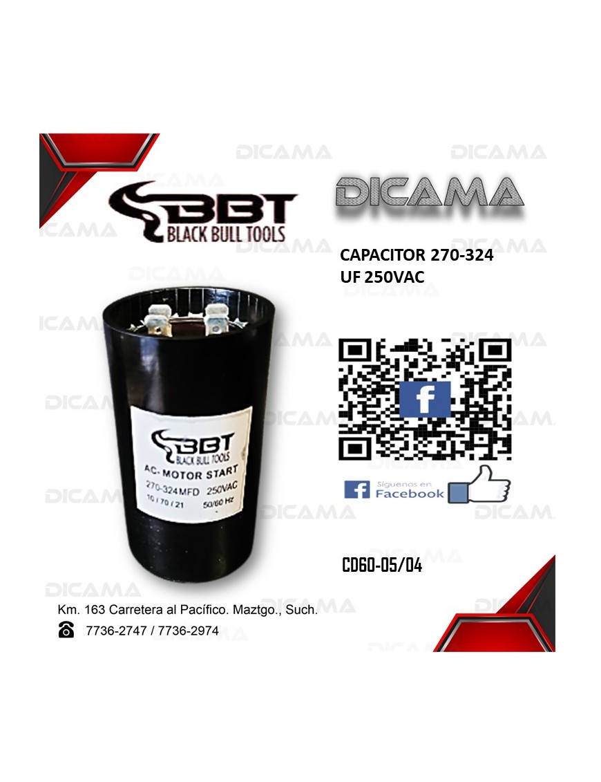 CAPACITOR 270-324 UF 250VAC