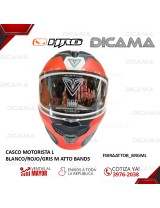 CASCO MOTORISTA L BLANCO/ROJO/GRIS M ATTO BANDS FIBRA TERA FIBRAATTOB_BRGML