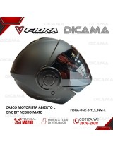 CASCO MOTORISTA ABIERTO L ONE BIT NEGRO MATE FIBRA FIBRA-ONE-BIT_S_NM-L
