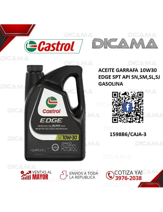 ACEITE GARRAFA 10W30 EDGE SPT API SN,SM,SL,SJ GASOLINA