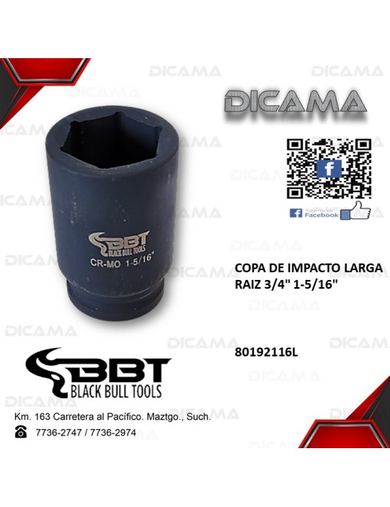 COPA RAIZ 3/4" DE IMPACTO LARGA 1-5/16"
