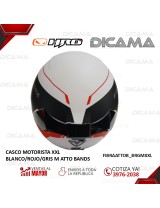 CASCO MOTORISTA XXL BLANCO/ROJO/GRIS M ATTO BANDS FIBRA TERA FIBRAATTOB_BRGMXXL