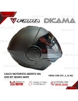 CASCO MOTORISTA ABIERTO XXL ONE BIT NEGRO MATE FIBRA FIBRA-ONE-BIT_S_NM-XXL
