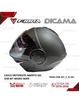 CASCO MOTORISTA ABIERTO XXL ONE BIT NEGRO MATE FIBRA FIBRA-ONE-BIT_S_NM-XXL