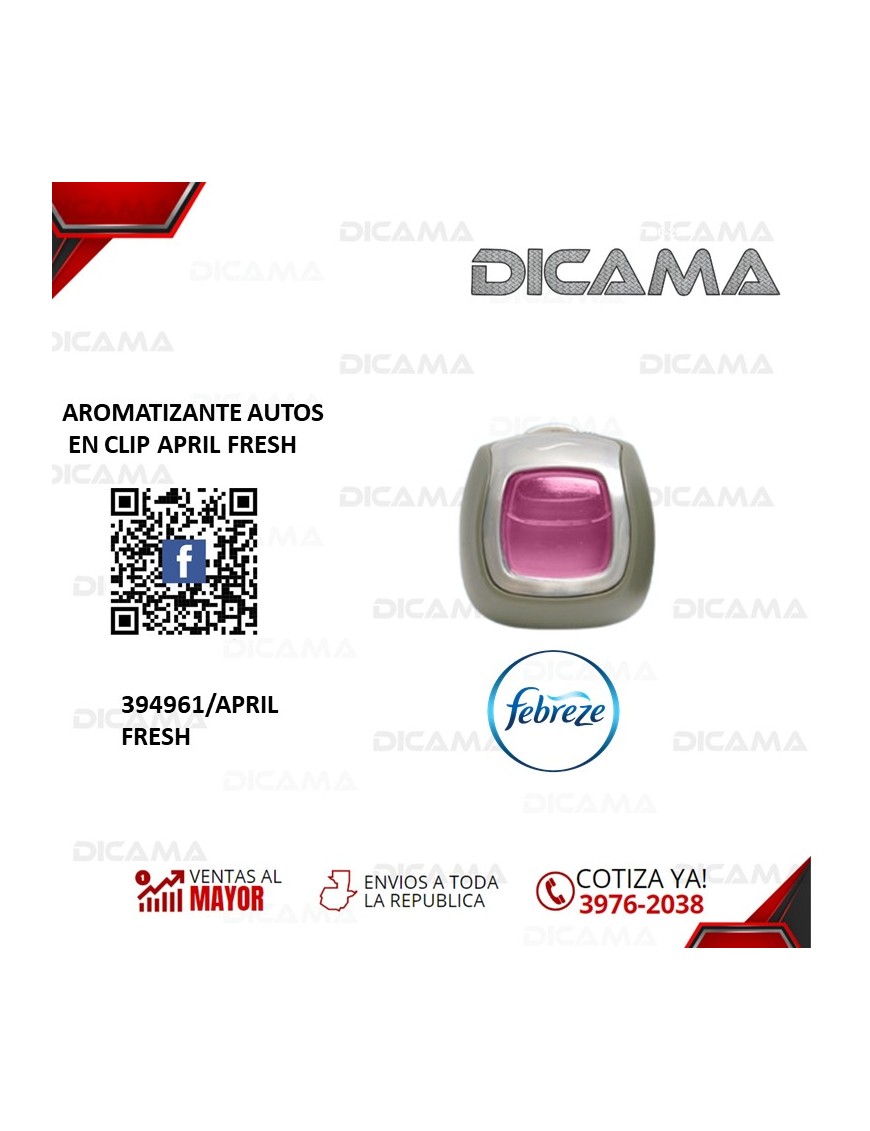 AROMATIZANTE AUTOS EN CLIP APRIL FRESH FEBREZE 394961/APRIL FRESH