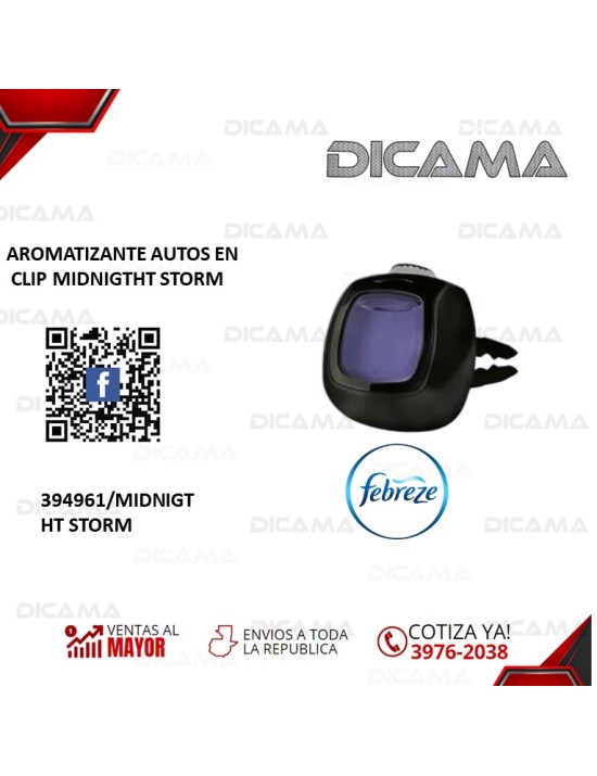 AROMATIZANTE AUTOS EN CLIP MIDNIGTHT STORM FEBREZE 394961/MIDNIGTHT STORM