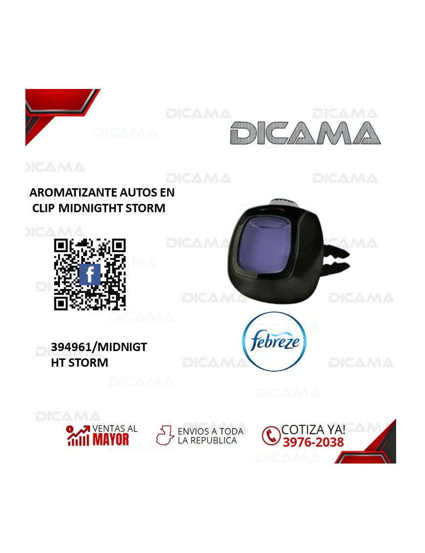 AROMATIZANTE AUTOS EN CLIP MIDNIGTHT STORM FEBREZE 394961/MIDNIGTHT STORM