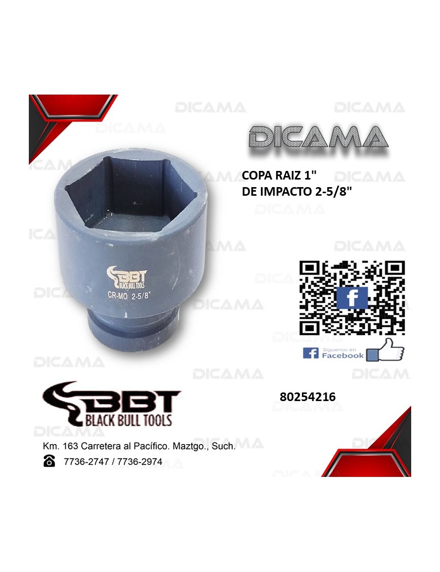 COPA RAIZ 1"  2-5/8" DE IMPACTO