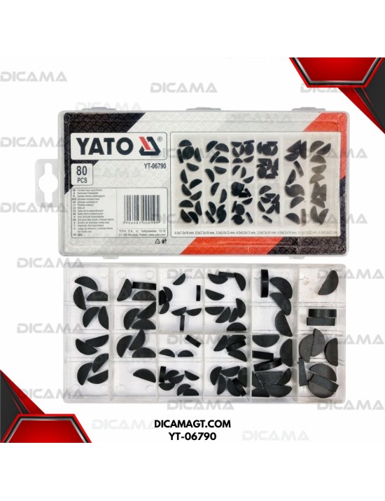 SEGURO MEDIA LUNA CAJA 80 PCS CHAVETAS CUÑAS YATO YT-06790