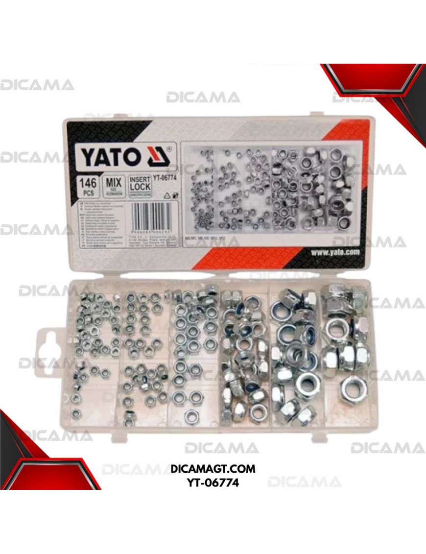 TUERCAS DE CIERRE AUTOMATICO CAJA 146 PCS YATO YT-06774
