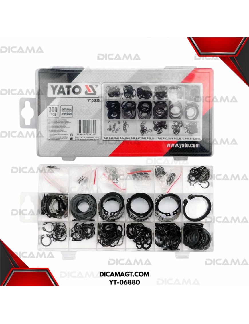 SEGURO EXTERNO CIRCLIP CAJA 300 PCS YATO YT-06880