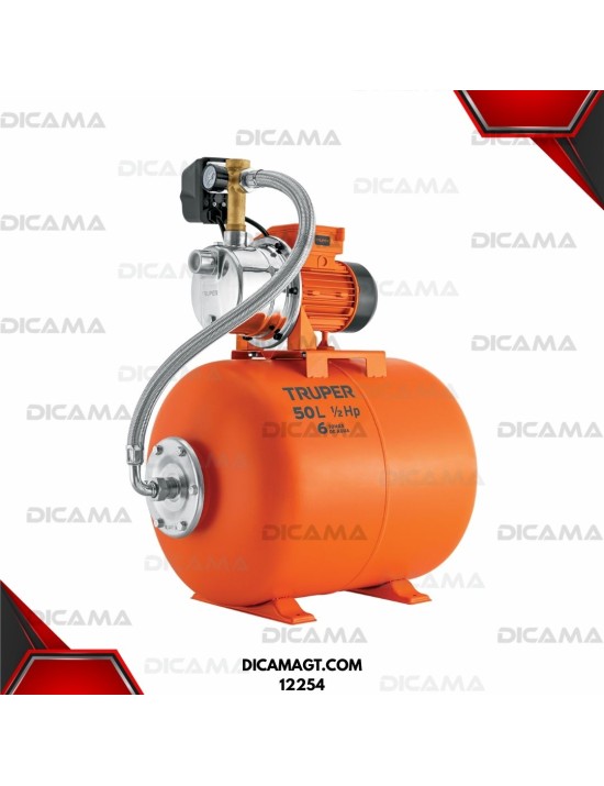 BOMBA DE AGUA 0.50 HIDRONEUMATICA TANQUE 50 LTOS TRUPER 12254