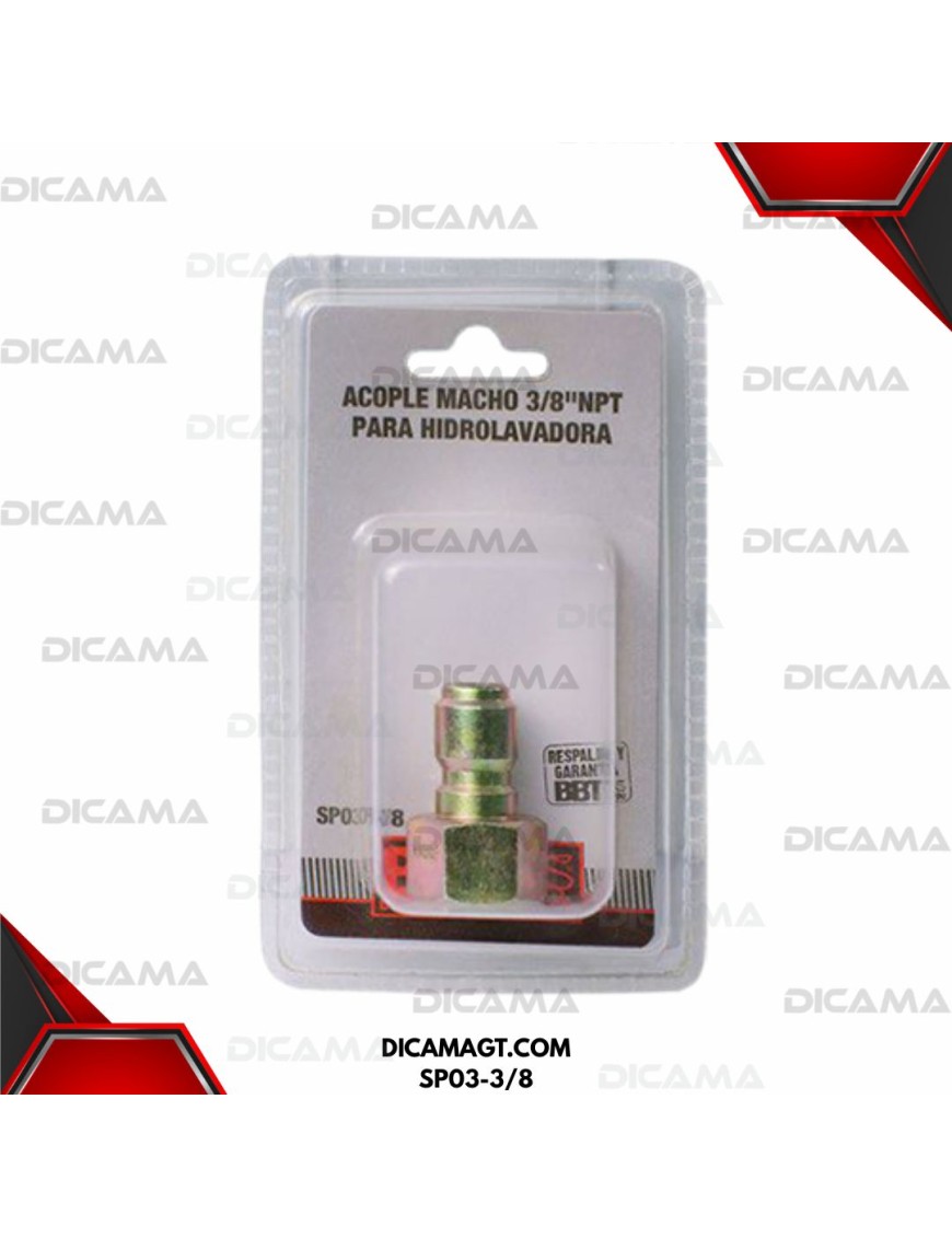 ACOPLE MACHO 3/8 NPT PARA HIDROLADORA 3WZ BBT SP03-3/8