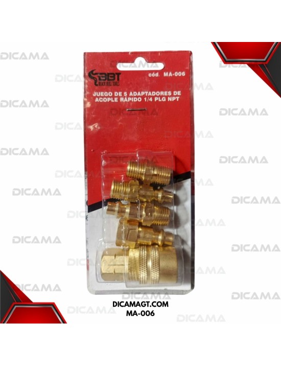 ADAPTADORES JUEGO ACOPLE RAPIDOS 5PCS BBT MA-006