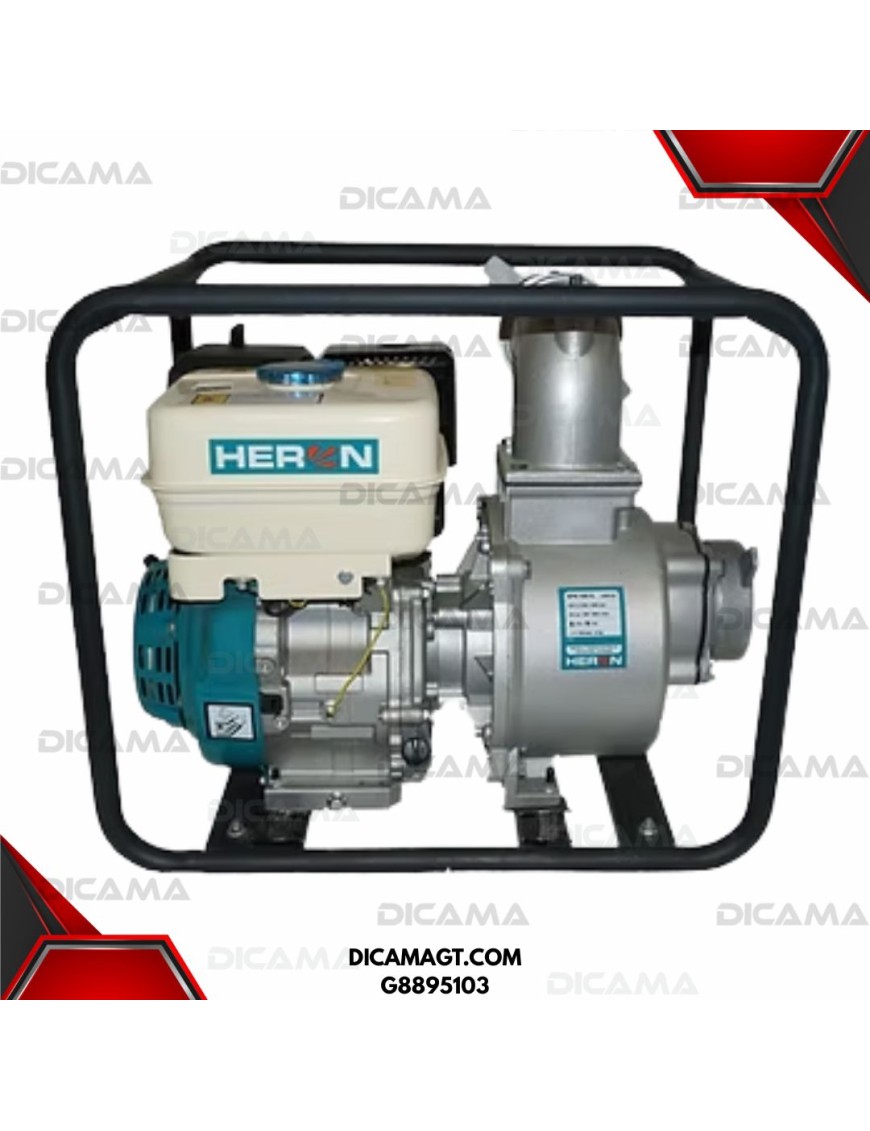 BOMBA DE AGUA 4*  GASOLINA 9HP 1800 LTOS X MINUTO HERON G8895103