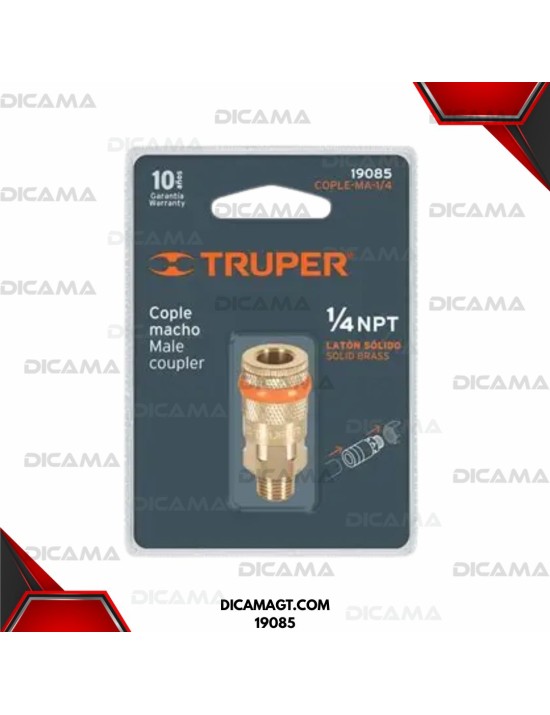 COPLE RAPIDO MACHO P/AIRE 1/4 NPT TRUPER 19085