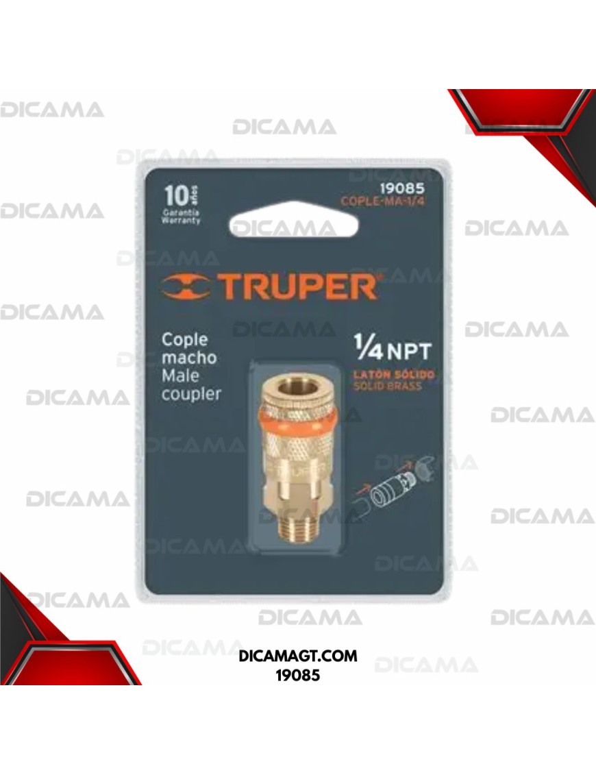 COPLE RAPIDO MACHO P/AIRE 1/4 NPT TRUPER 19085