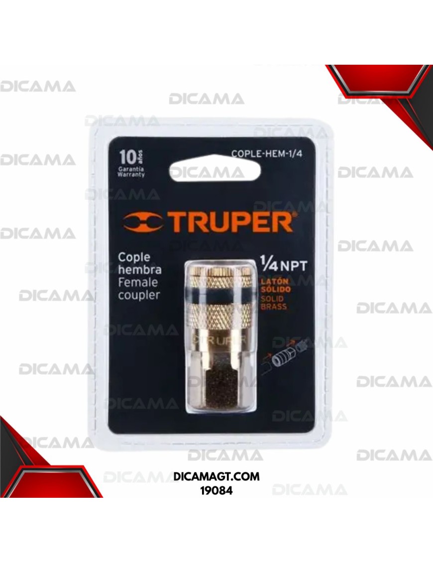 COPLE RAPIDO HEMBRA P/AIRE 1/4 NPT TRUPER 19084