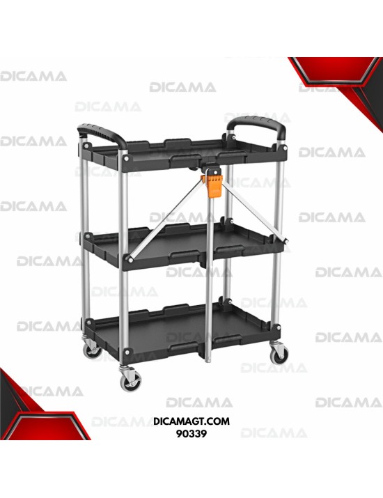 MESA DE TRABAJO METAL 3 COMPARTIMIENTOS PLEGABLE 66X44X86CM KENDO 90339