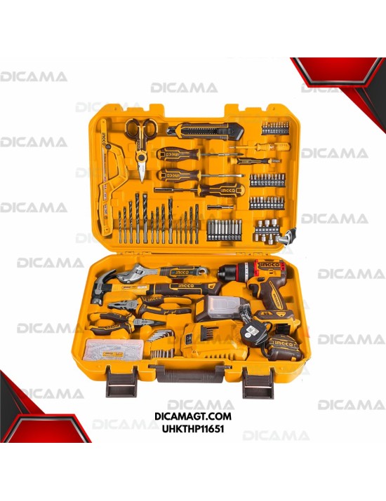 CAJA DE HERRAMIENTAS 165 PZS INCLUYE BARRENO INGCO UHKTHP11651