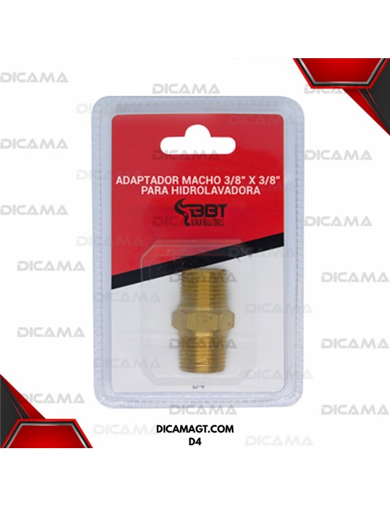 ACOPLE MACHO 3/8X3/8 PARA HIDROLAVADORA BBT D4