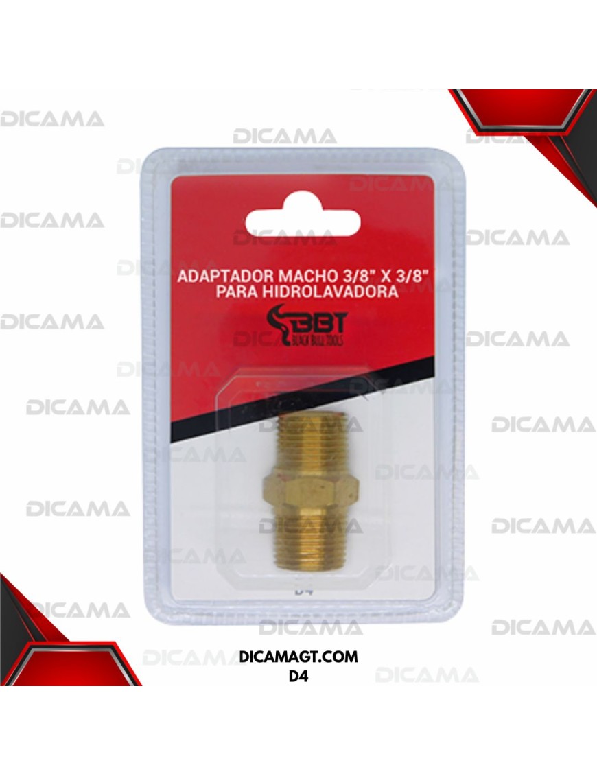 ACOPLE MACHO 3/8X3/8 PARA HIDROLAVADORA BBT D4