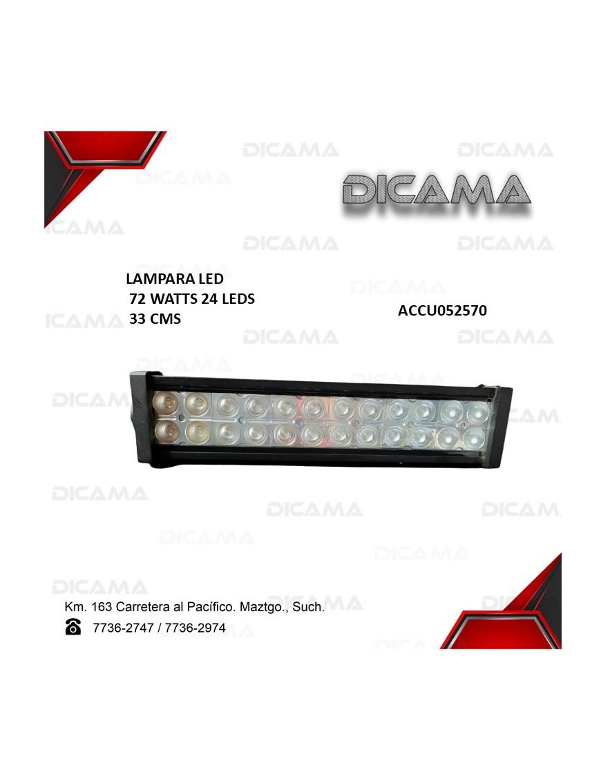 BARRA DE LUZ LED 24" 33CMS 72 WATTS