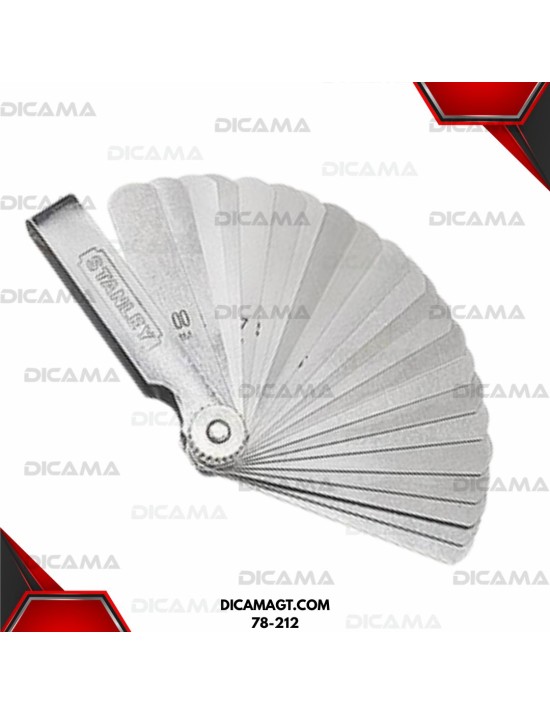 CALIBRADOR BUJIAS Y VALVULAS MM HOJAS 25H STANLEY 78-212