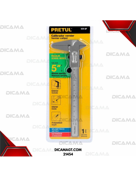 CALIBRADOR VERNIER 5 ACERO PRETUL 21454