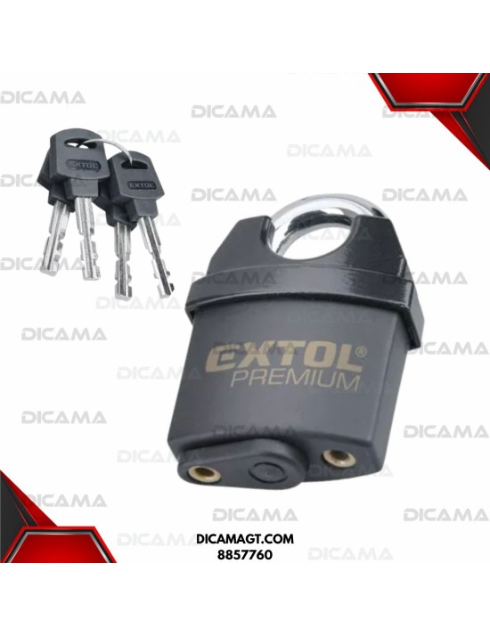 CANDADO 50MM ALTA SEGURIDAD NEGRO 4X IMP EXTOL 8857760
