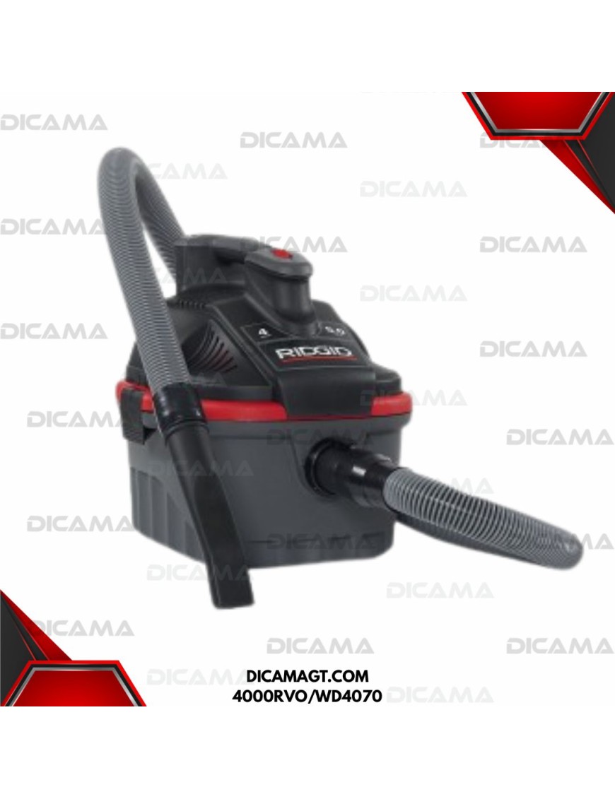 ASPIRADORA 4 GALONES 15 LTOS 5HP SECO Y MOJADO RIDGID 4000RVO/WD4070