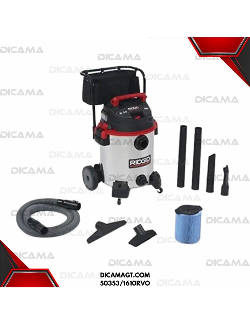 ASPIRADORA 16 GALONES 60 LITROS  6.5 HP SECO/MOJA RIDGID 50353/1610RVO