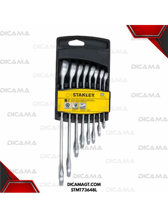 LLAVES JUEGO 8 PZAS 8-19MM STANLEY STMT73648L