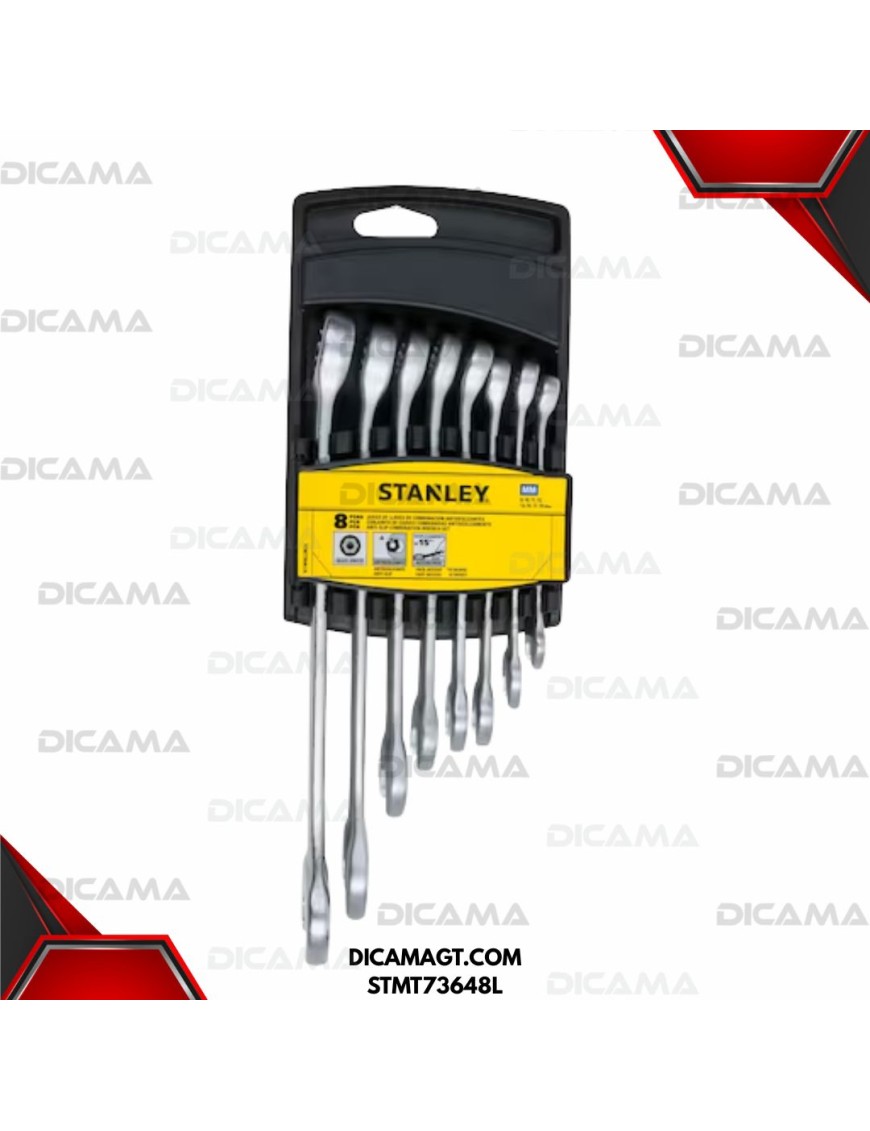 LLAVES JUEGO 8 PZAS 8-19MM STANLEY STMT73648L