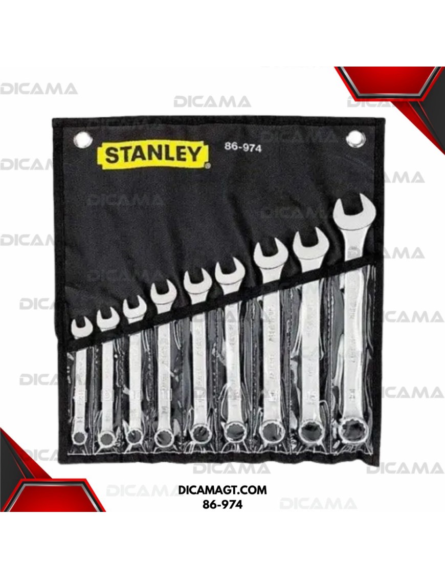 LLAVES JUEGO 9 PZAS 8-17MM STANLEY 86-974