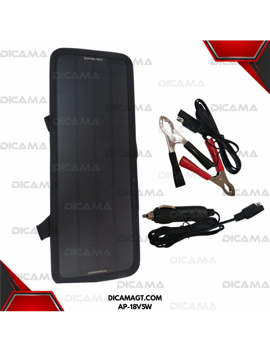 CARGADOR SOLAR PARA BATERIAS 18V 5WATTS 250-280MAH BBT AP-18V5W
