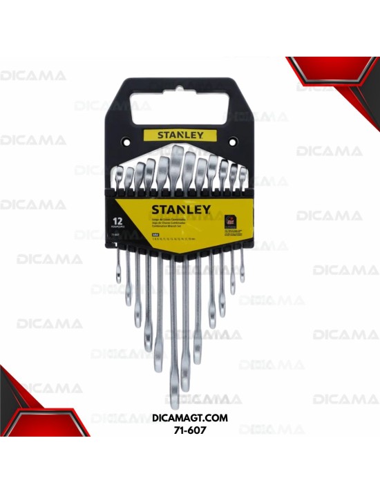 LLAVES JUEGO 12 PZAS 7-19MM STANLEY 71-607