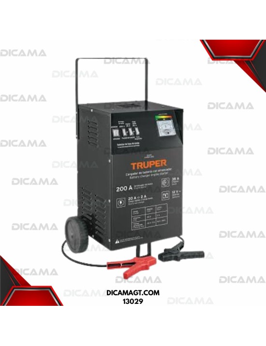CARGADOR DE BATERIAS 200 AMPERIOS 120 VOLTIOS TRUPER 13029