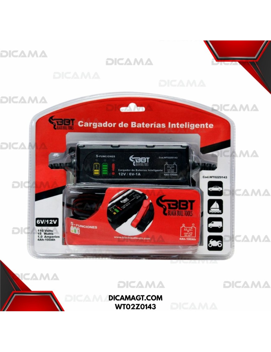 CARGADOR BATERIAS INTELIGENTE 6/12V 1 AMP AUTO BBT WT02Z0143
