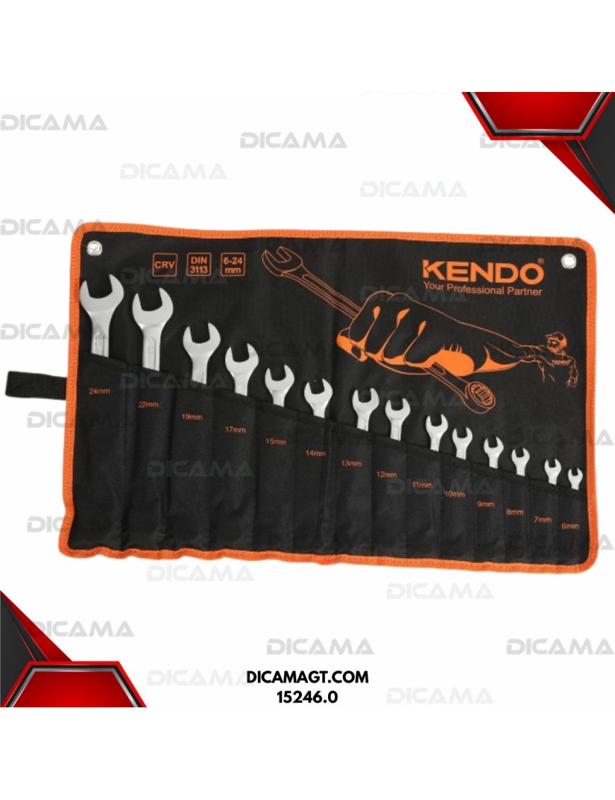 LLAVES JUEGO 14 PZAS 6-24MM KENDO 15246.0
