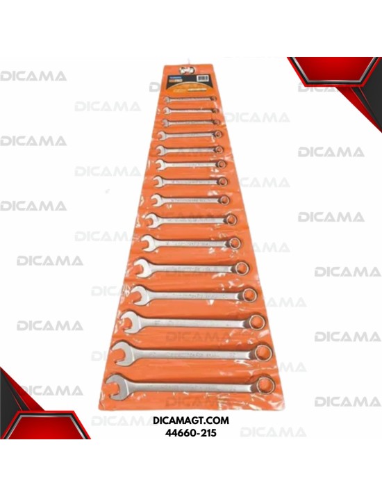 LLAVES JUEGO 15 PZAS COLA/CORONA 6-32MM LARGA TRAMONTINA 44660-215