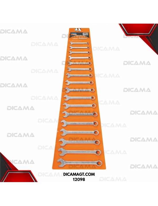 LLAVES JUEGO 17 PZAS COLA/CORONA 6-22MM CORTO TRAMONTINA 44650-217