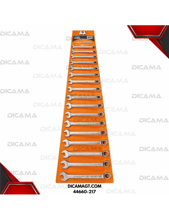 LLAVES JUEGO 17 PZAS COLA/CORONA 6-22MM LARGO TRAMONTINA 44660-217
