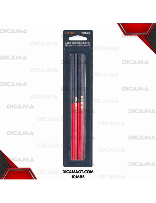 LAPICES PARA CARPINTERO 2 PZAS 18 CM BICOLOR GRUESOS TRUPER 101685