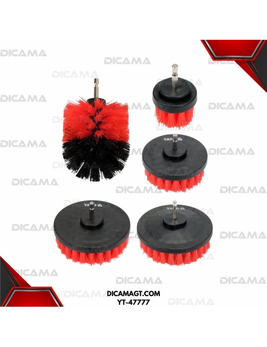 CEPILLO JUEGO 5 PZAS CERDAS PLASTICAS YATO YT-47777