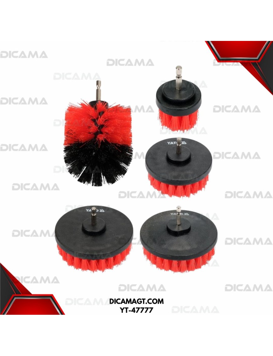 CEPILLO JUEGO 5 PZAS CERDAS PLASTICAS YATO YT-47777
