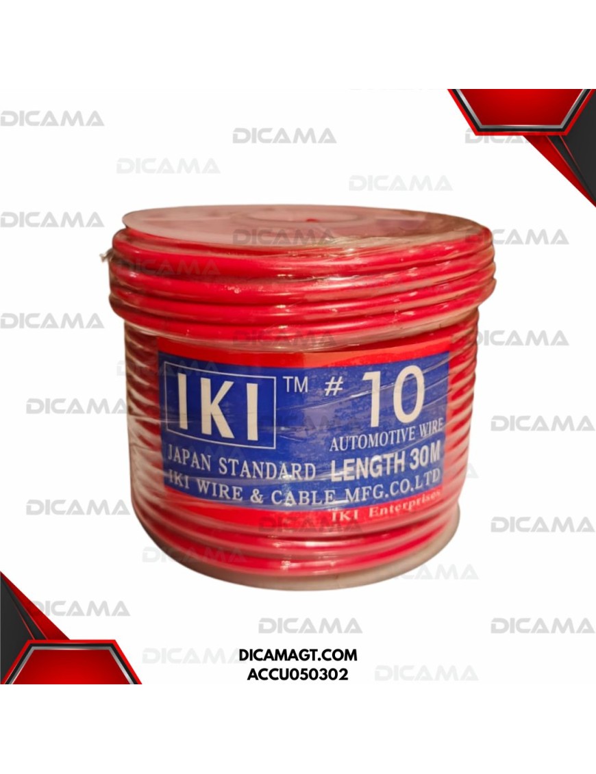 CABLE P/AUDIO/LUCES ROJO 10 CALIBRE 100 PIES CHINA ACCU050302