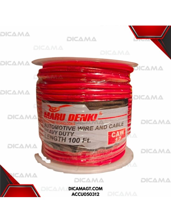 CABLE P/AUDIO/LUCES ROJO 12 CALIBRE 100 PIES CHINA ACCU050312