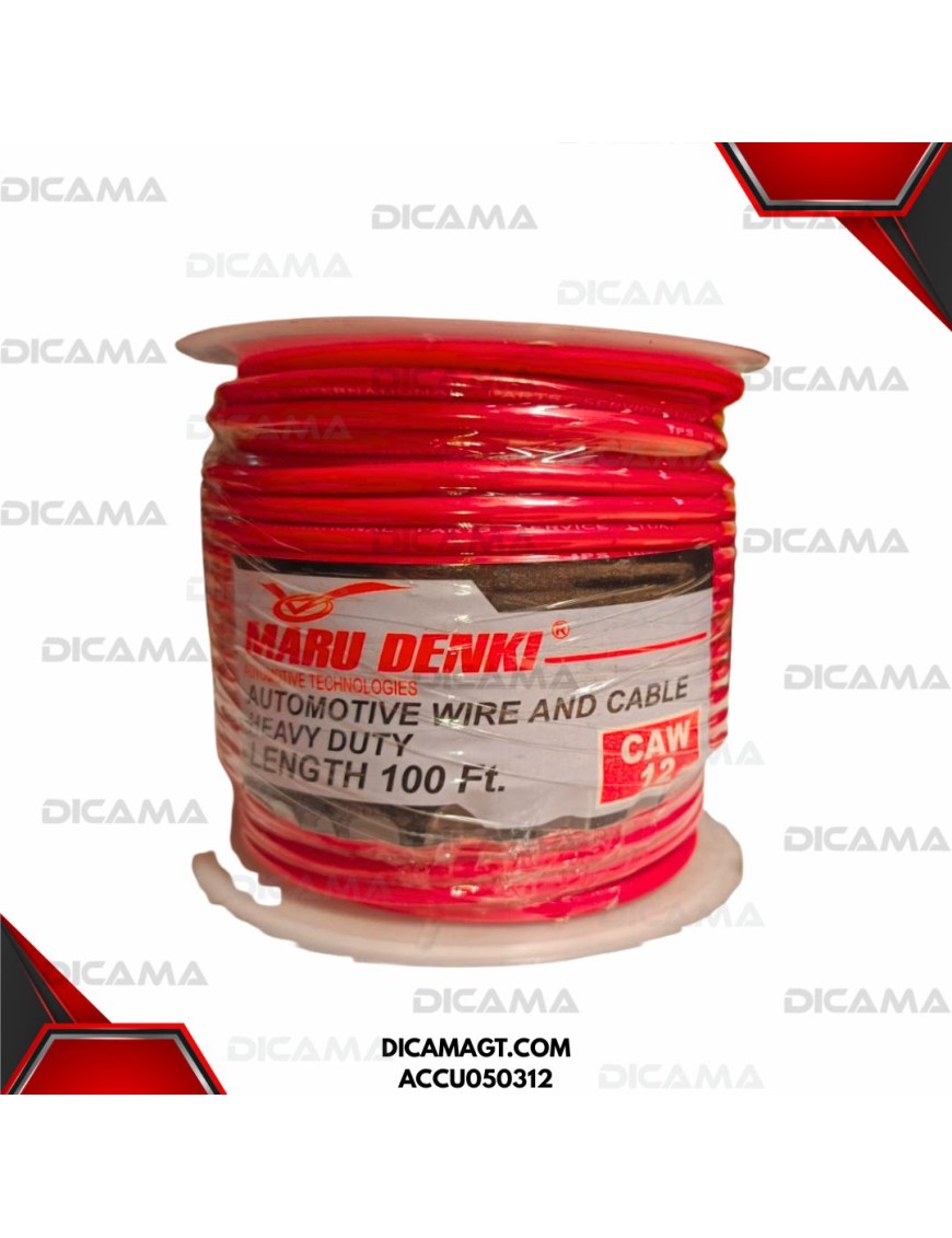 CABLE P/AUDIO/LUCES ROJO 12 CALIBRE 100 PIES CHINA ACCU050312