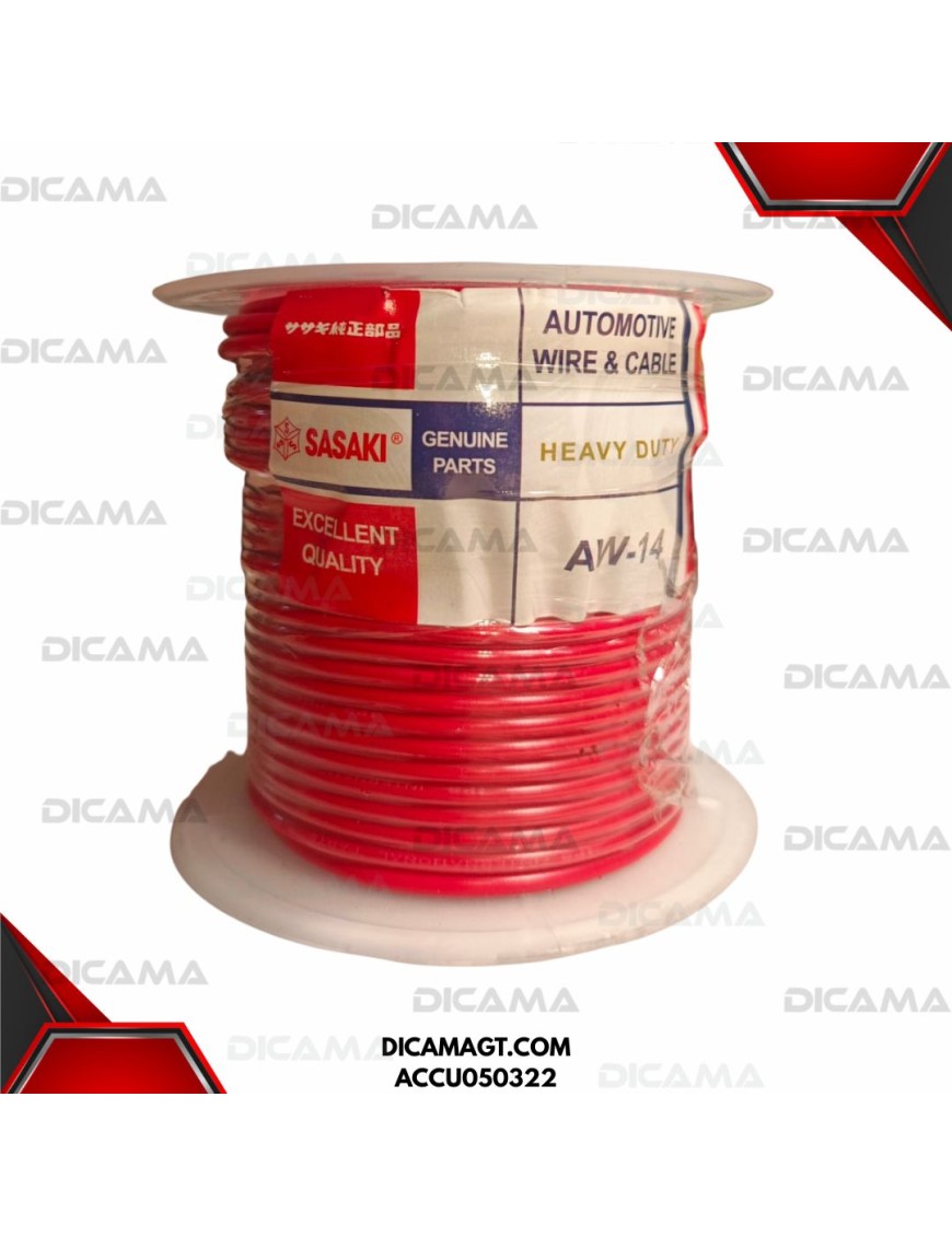 CABLE P/AUDIO/LUCES ROJO 14 CALIBRE 100 PIES CHINA ACCU050322